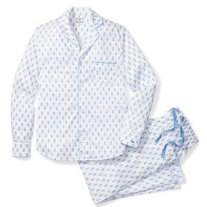 Petite Plume Men's Minnow x Botanical Block Print Pajama Set Size Large White